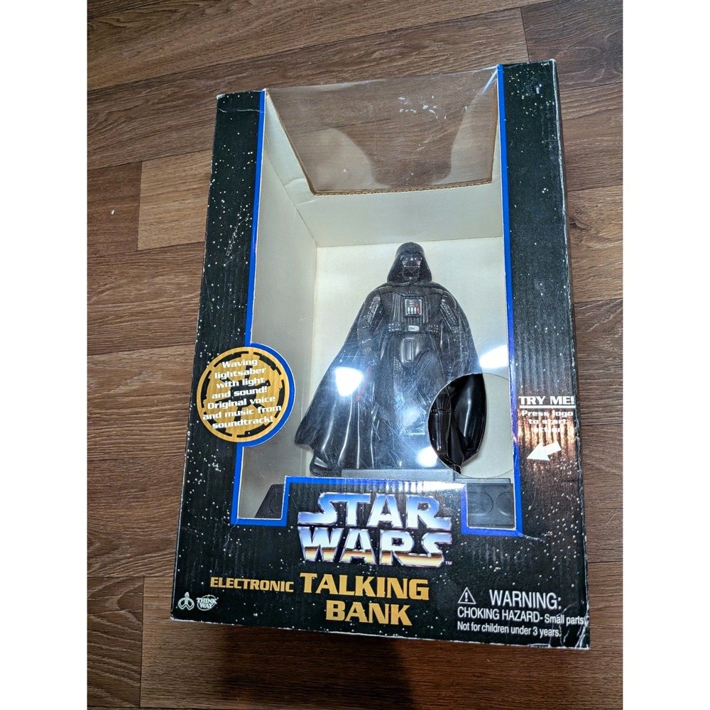Thinkway Toys Star Wars Darth Vader Electronic Talking Bank Lightsaber Lights